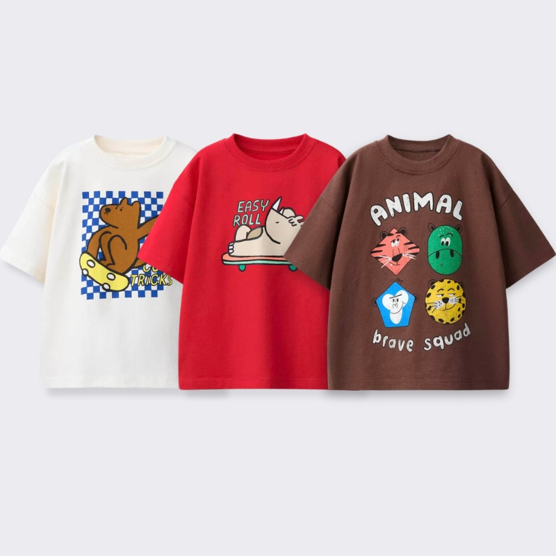 Baby Clothing In Summer - Camiseta estampada de desenho animado para