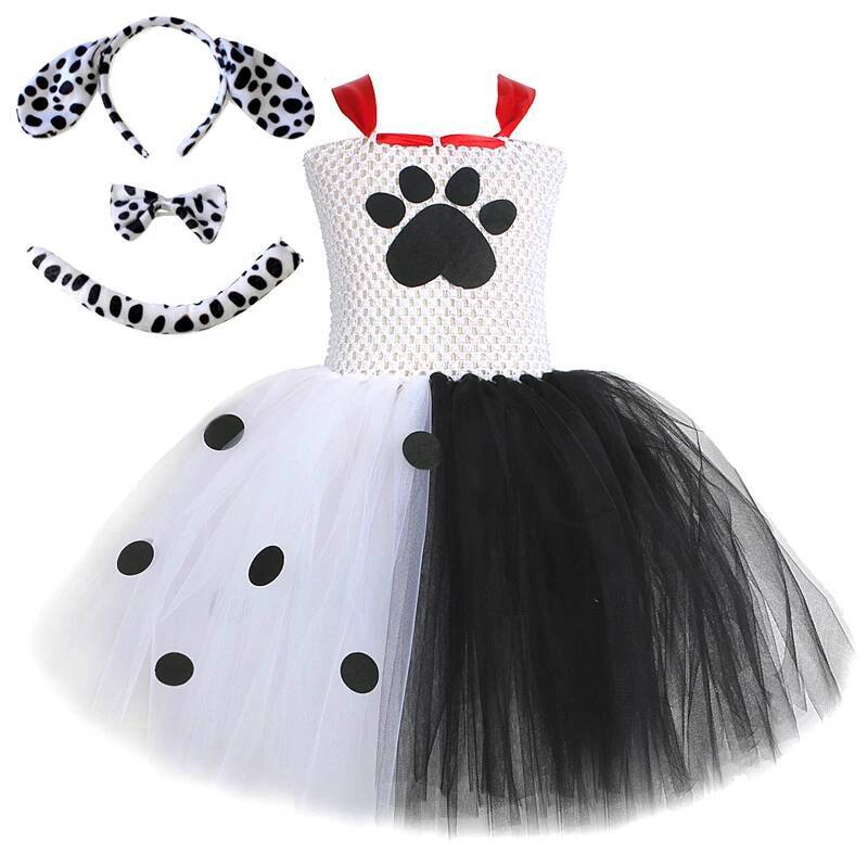 Baby Clothing Crochet - Vestido Tutu de Cão Dálmata para