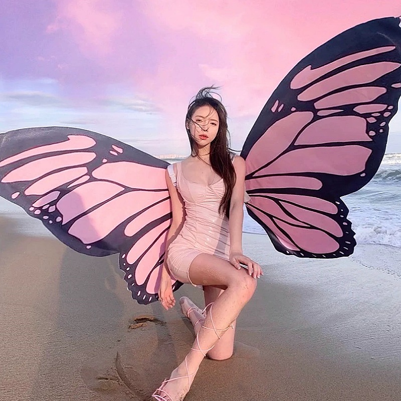 Baby Clothing Model - Pink Butterfly Wings Cosplay Trajes para