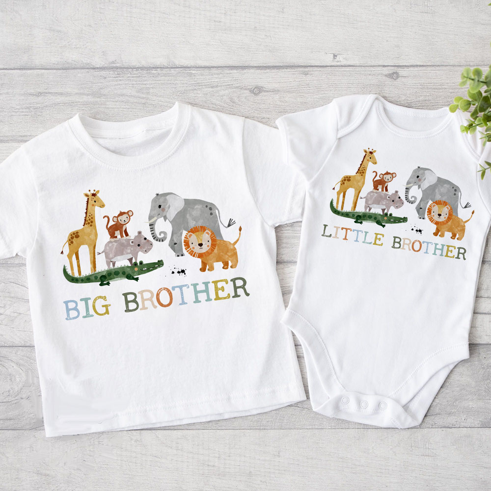 Baby Clothing Crochet - Safári infantil Animais Bodysuit impresso, Big