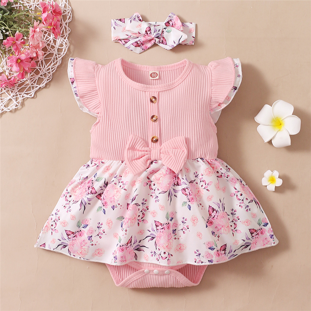 Baby Clothing Brands - 0-18 meses bebê menina floral macacão