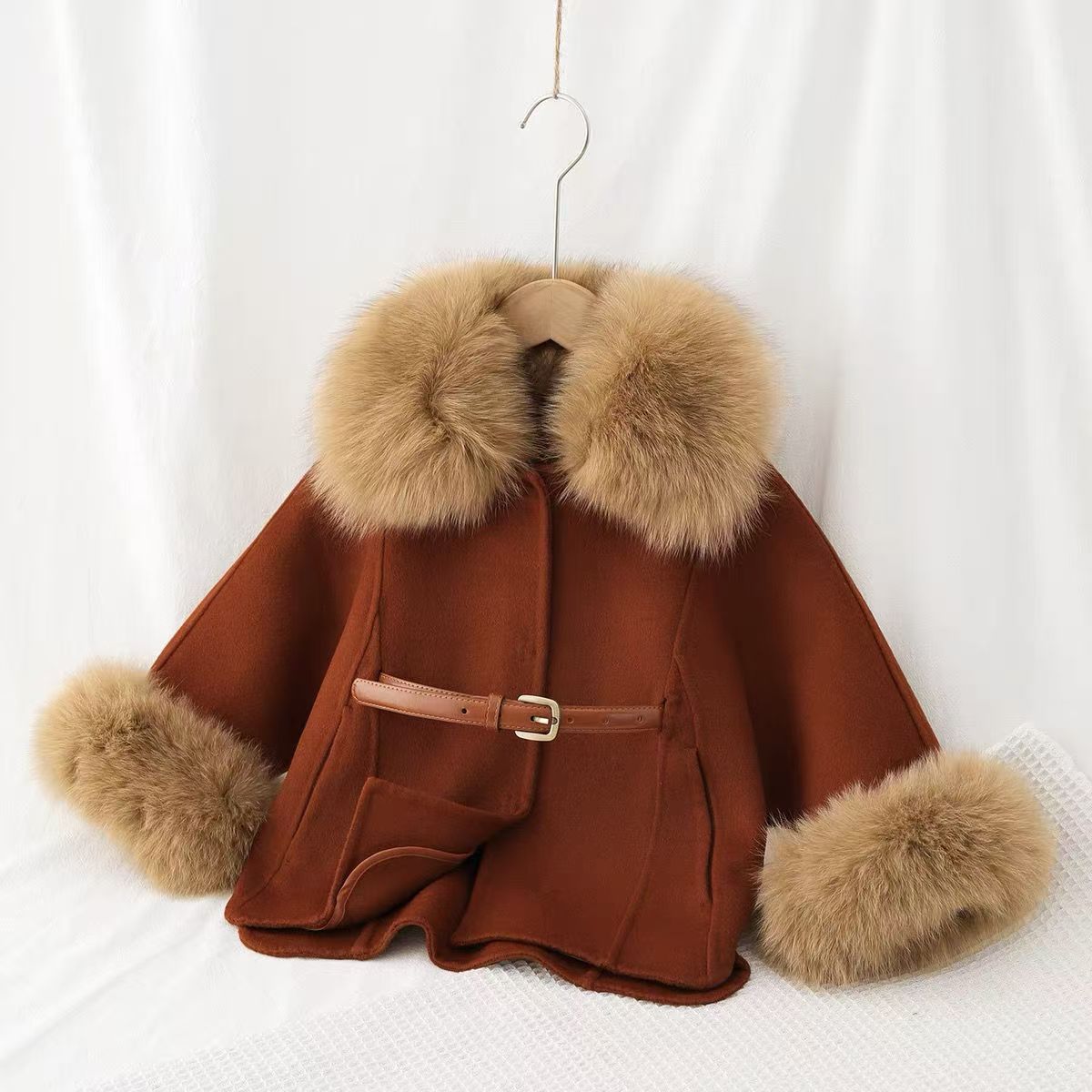Baby Clothing High End - Casaco de lã dupla face para