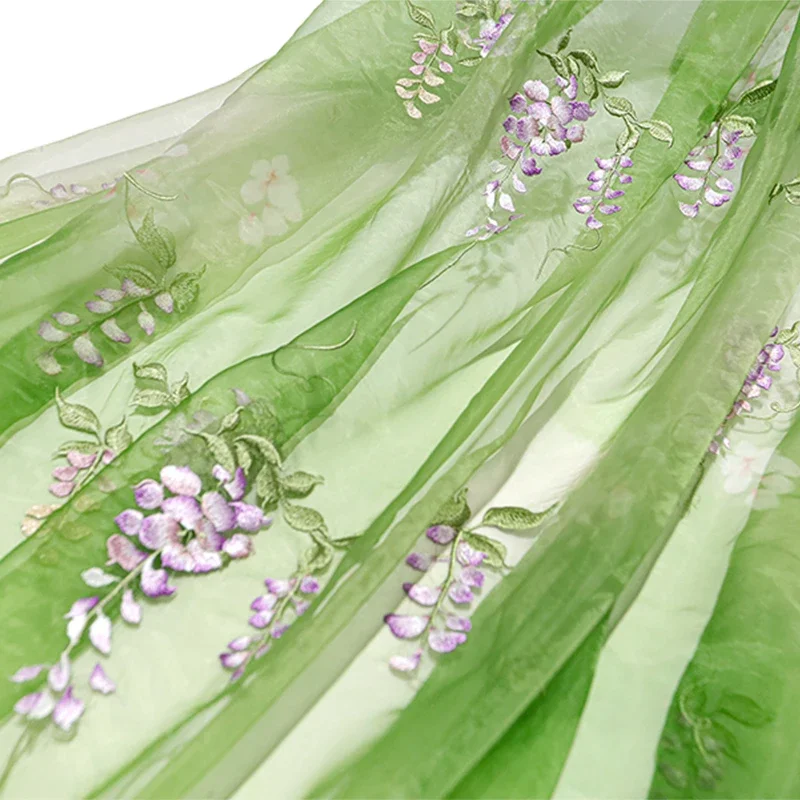 Baby Clothing In Summer - Tecido bordado de glicínias diy hanfu